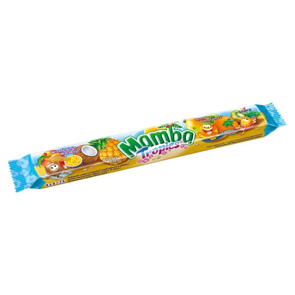 Mamba Tropics Gumy rozpuszczalne o smakach owocowych 106 g (4 x 26,5 g)