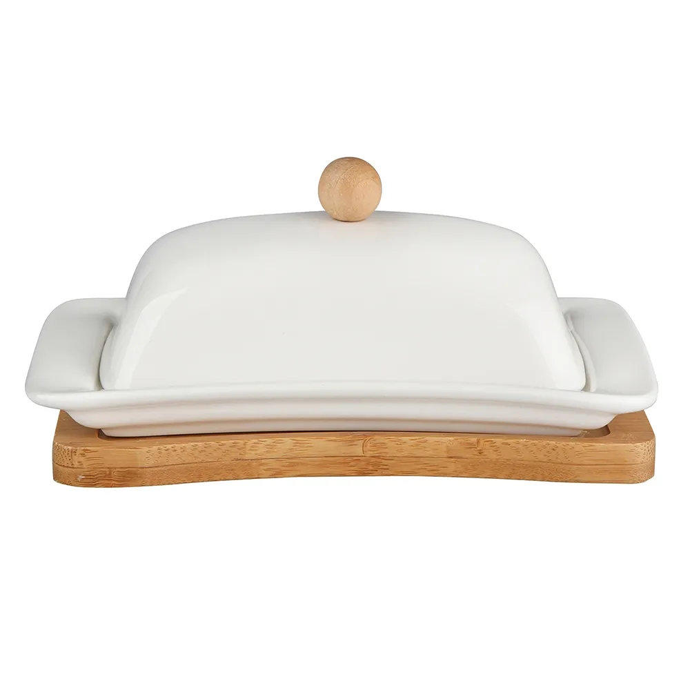 Maselnica Porcelanowa na Bambusowej podstawce Altom Design