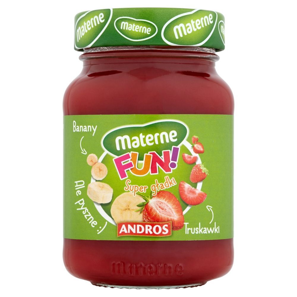 Materne Fun! Super gładki Dżem niskosłodzony truskawkowy z bananem 270 g