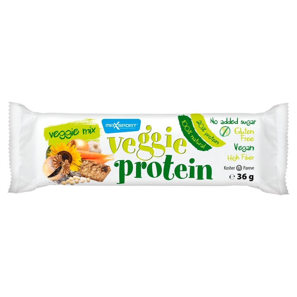 MaxSport Veggie Protein Naturalny baton z nasion i warzyw z czosnkiem i cebulą bez glutenu 36 g