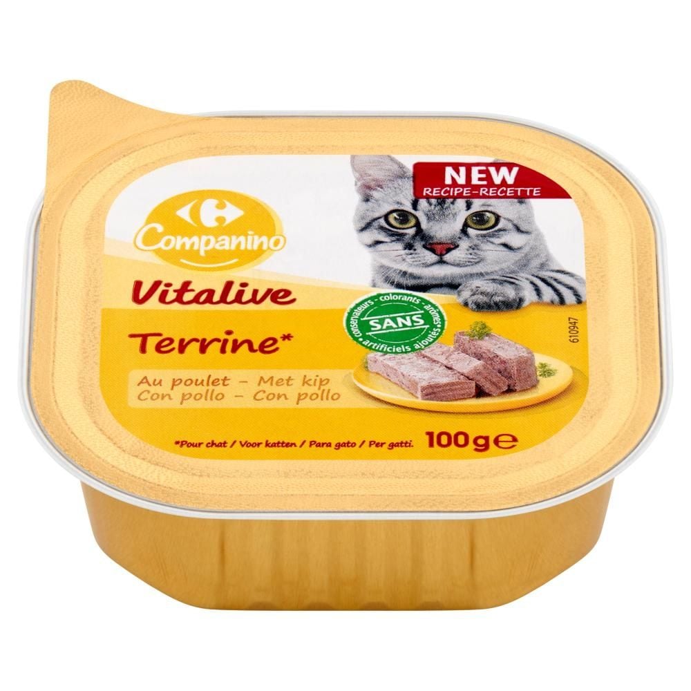 Carrefour Companino Vitalive Mieszanka paszowa dla dorosłych kotów 100 g
