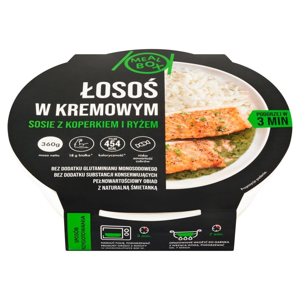 Meal Box Łosoś w kremowym sosie z koperkiem i ryżem 360 g