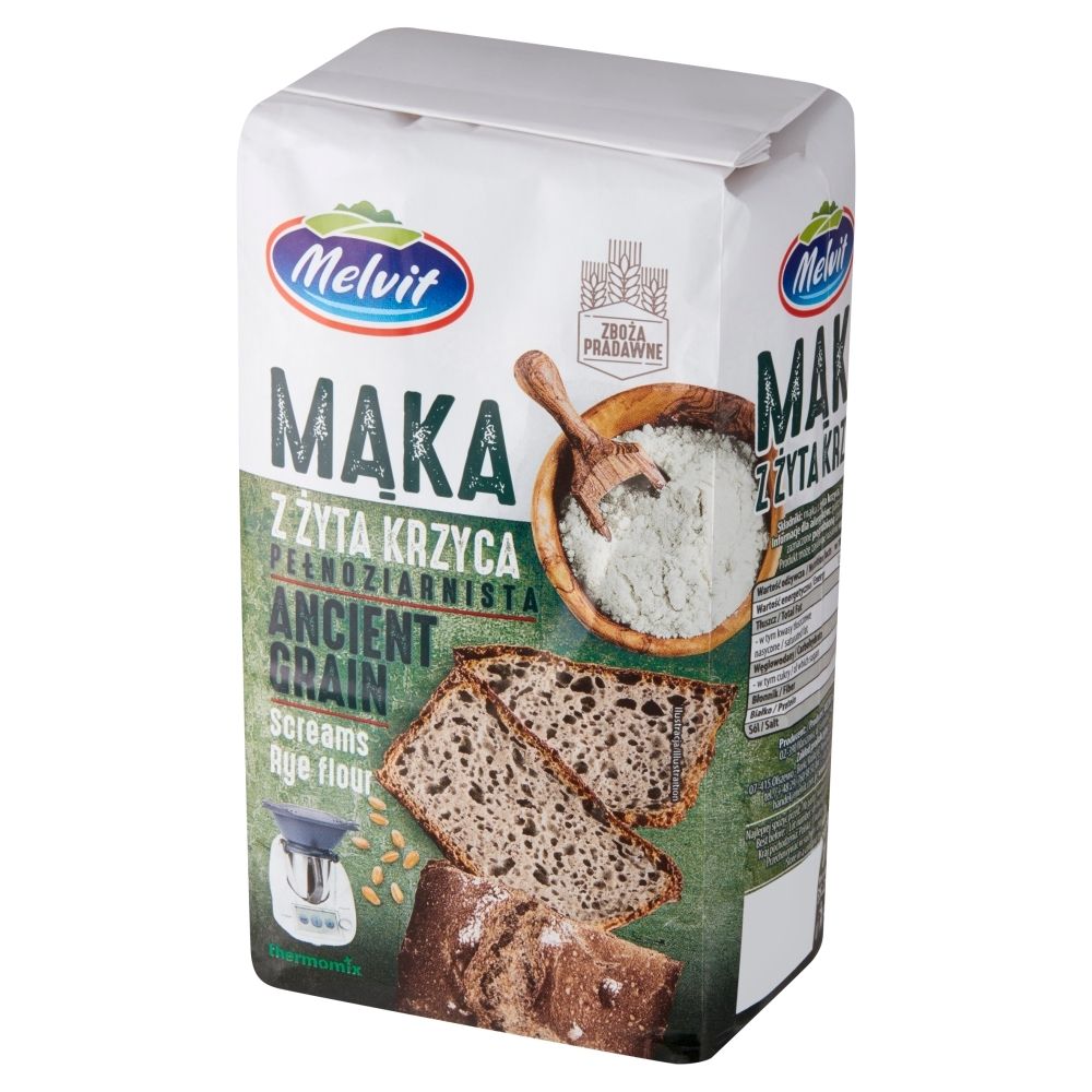 Melvit Mąka z żyta krzyca pełnoziarnista 1 kg