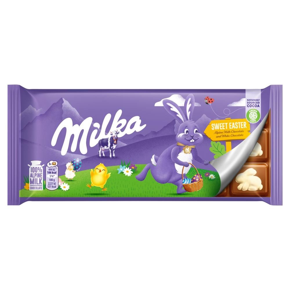 Milka Czekolada mleczna z białą czekoladą 90 g