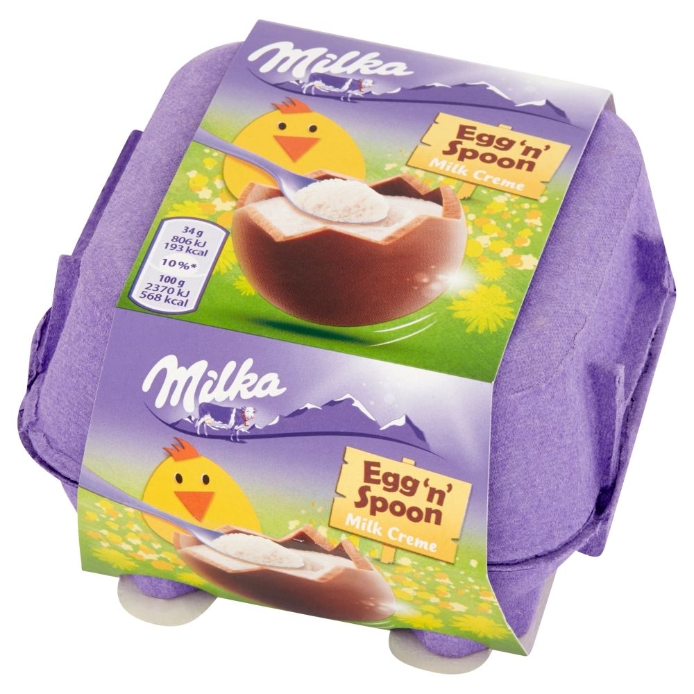 Milka Egg 'n' Spoon Czekolada mleczna Milk Creme 136 g (4 x 34 g)