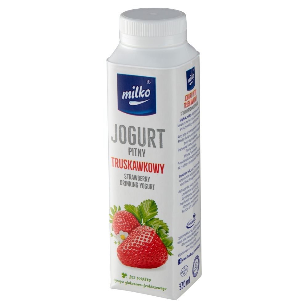 Milko Jogurt pitny truskawkowy 330 ml - Zakupy online z dostawą do domu ...