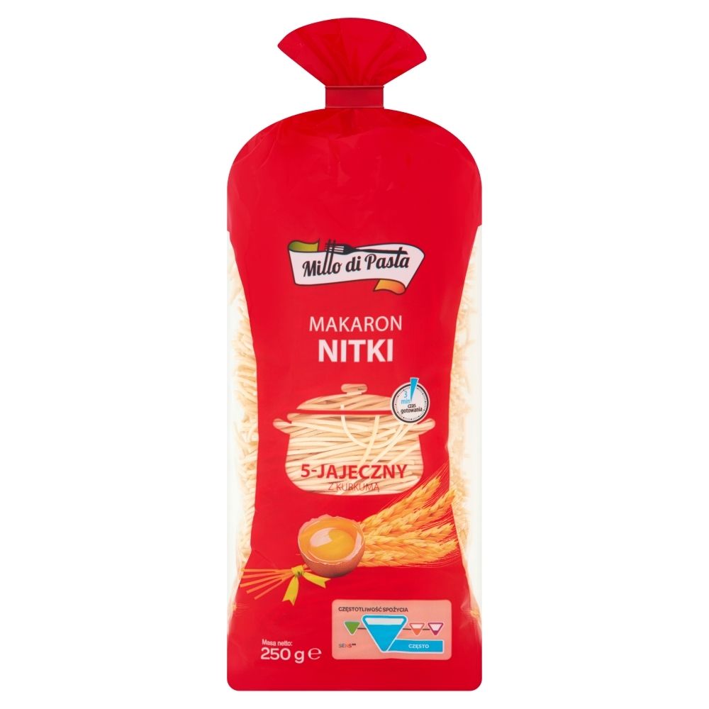 Millo di Pasta Makaron 5-jajeczny z kurkumą nitki 250 g