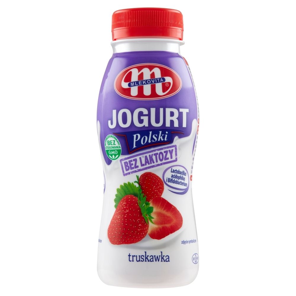 Mlekovita Jogurt Polski bez laktozy truskawkowy 250 g - Zakupy online z ...