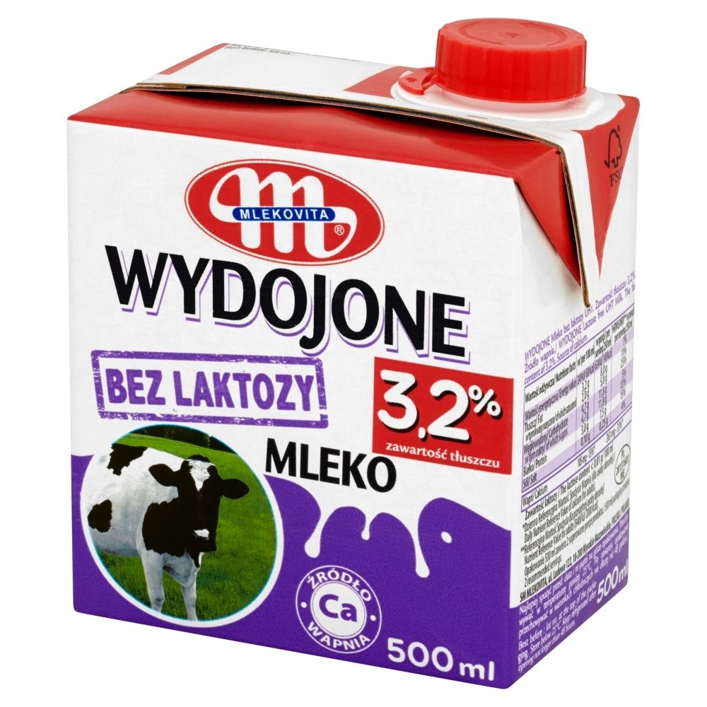 Mlekovita Wydojone Mleko bez laktozy 3,2% 500 ml