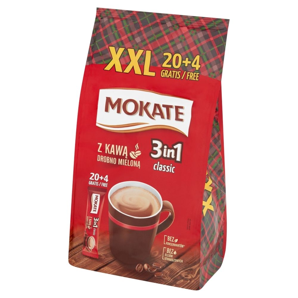Mokate 3in1 Classic Rozpuszczalny napój kawowy w proszku 408 g (24 x 17 g)