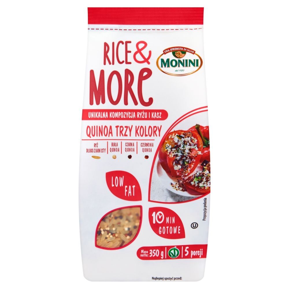 Monini Rice & More Quinoa Trzy Kolory Unikalna kompozycja ryżu i kasz 350 g