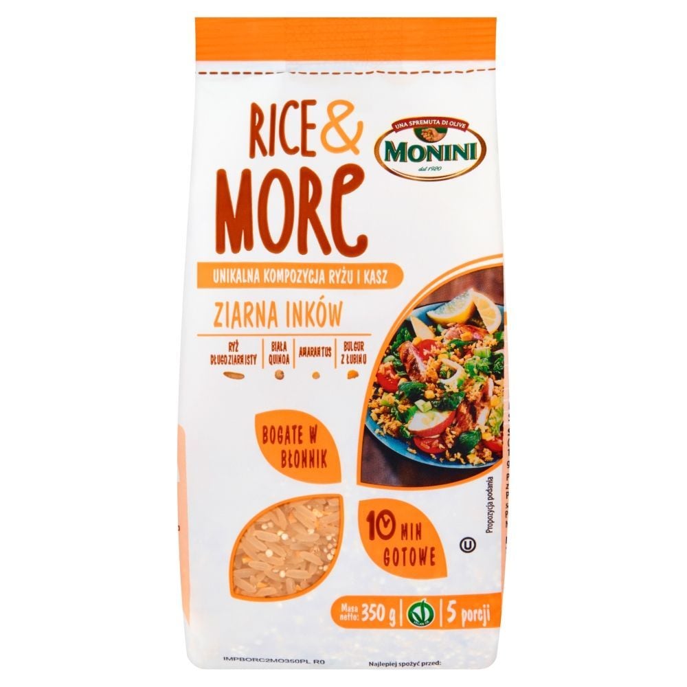Monini Rice & More Ziarna Inków Unikalna kompozycja ryżu i kasz 350 g