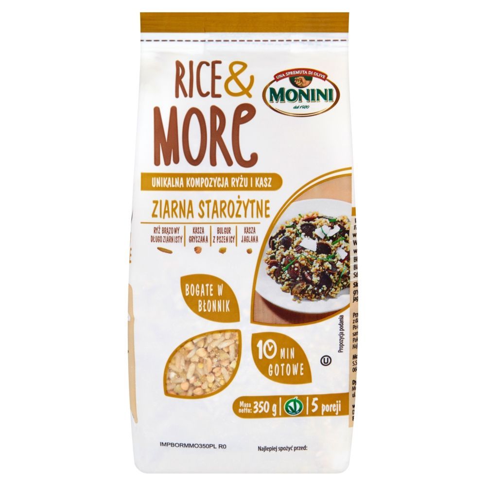 Monini Rice & More Ziarna Starożytne Unikalna kompozycja ryżu i kasz 350 g
