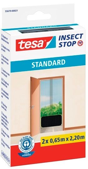 Moskitiera Tesa Standard na drzwi 1,2m:2,2m, czarna