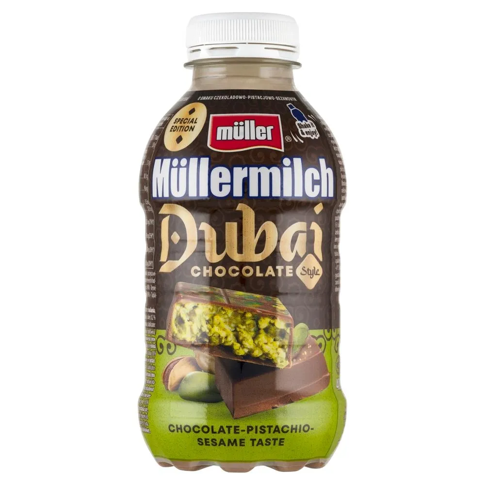 Müller Müllermilch Napój mleczny o smaku czekoladowo-pistacjowo-sezamowym 400 g