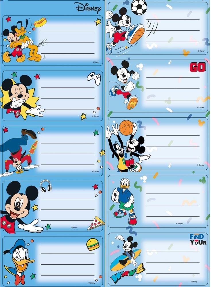 NAKLEJKI NA ZESZYTY pasek / MICKEY MOUSE mix wzorów