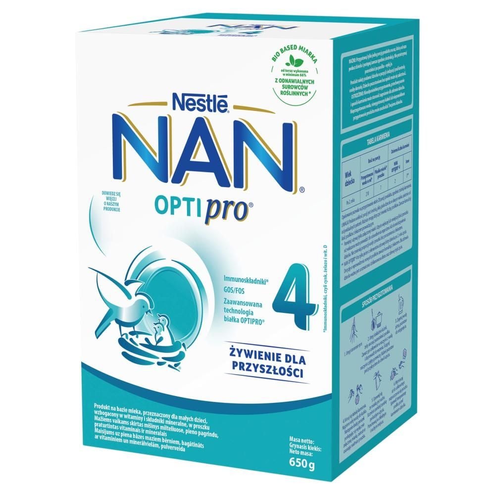 NAN OPTIPRO 4 Produkt na bazie mleka dla małych dzieci 650 g (2 x 325 g)