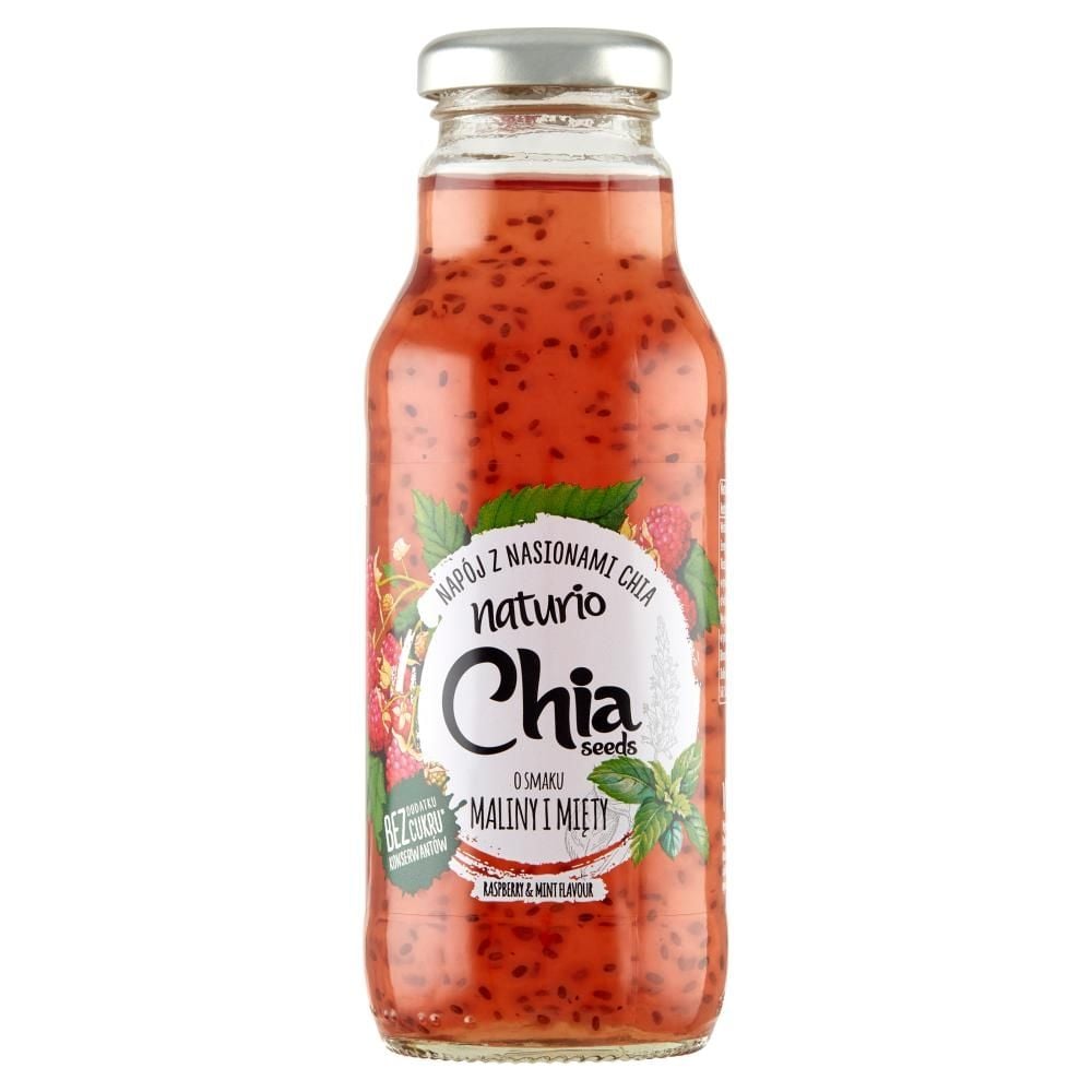 Naturio Napój z nasionami chia o smaku maliny i mięty 295 ml