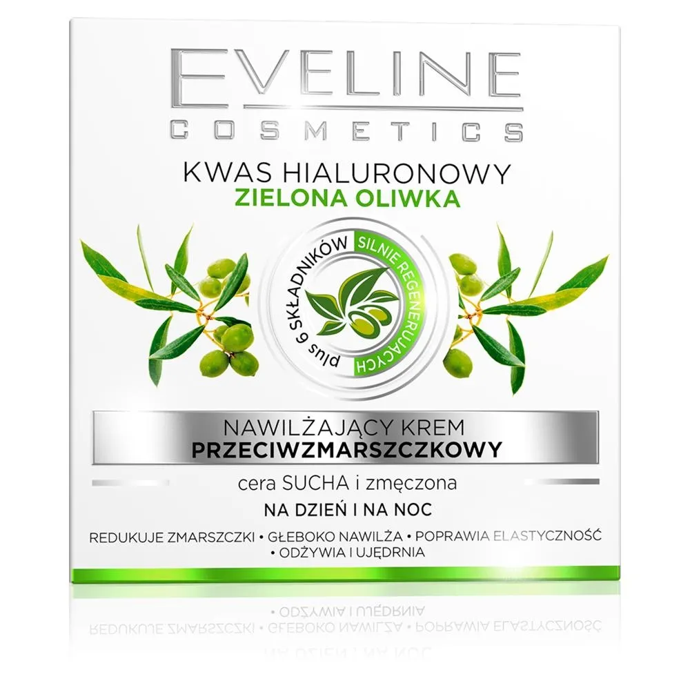 Nawilżający krem przeciwzmarszczkowy Kwas hialuronowy Zielona oliwka dz/n