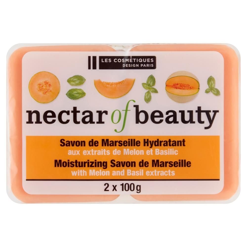 Nectar of Beauty Nawilżające mydło marsylskie z ekstraktami z melona i bazylii 2 x 100 g