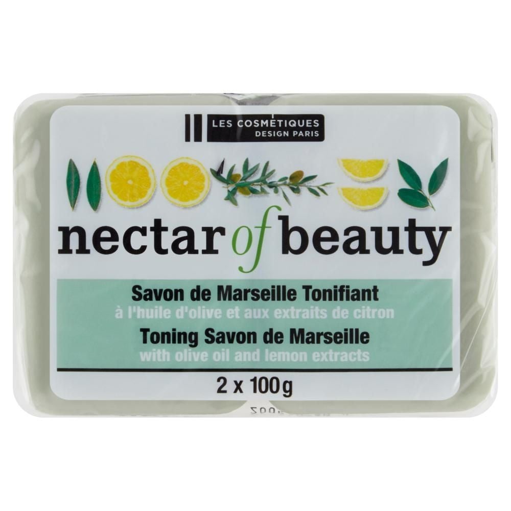 Nectar of Beauty Tonizujące mydło marsylskie z oliwą z oliwek i ekstraktem z cytryny 2 x 100 g
