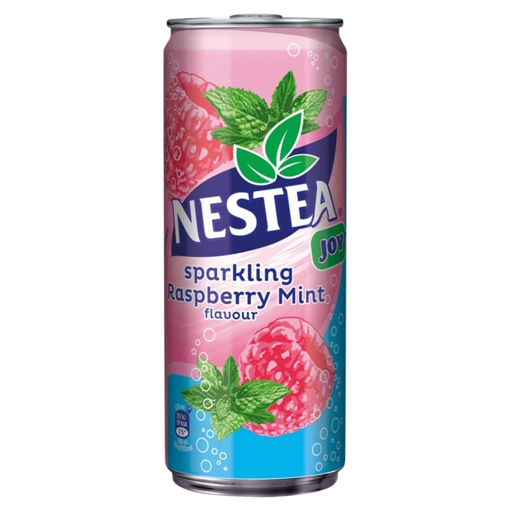 Nestea Joy Gazowany napój owocowo-herbaciany o smaku maliny i mięty 330 ml