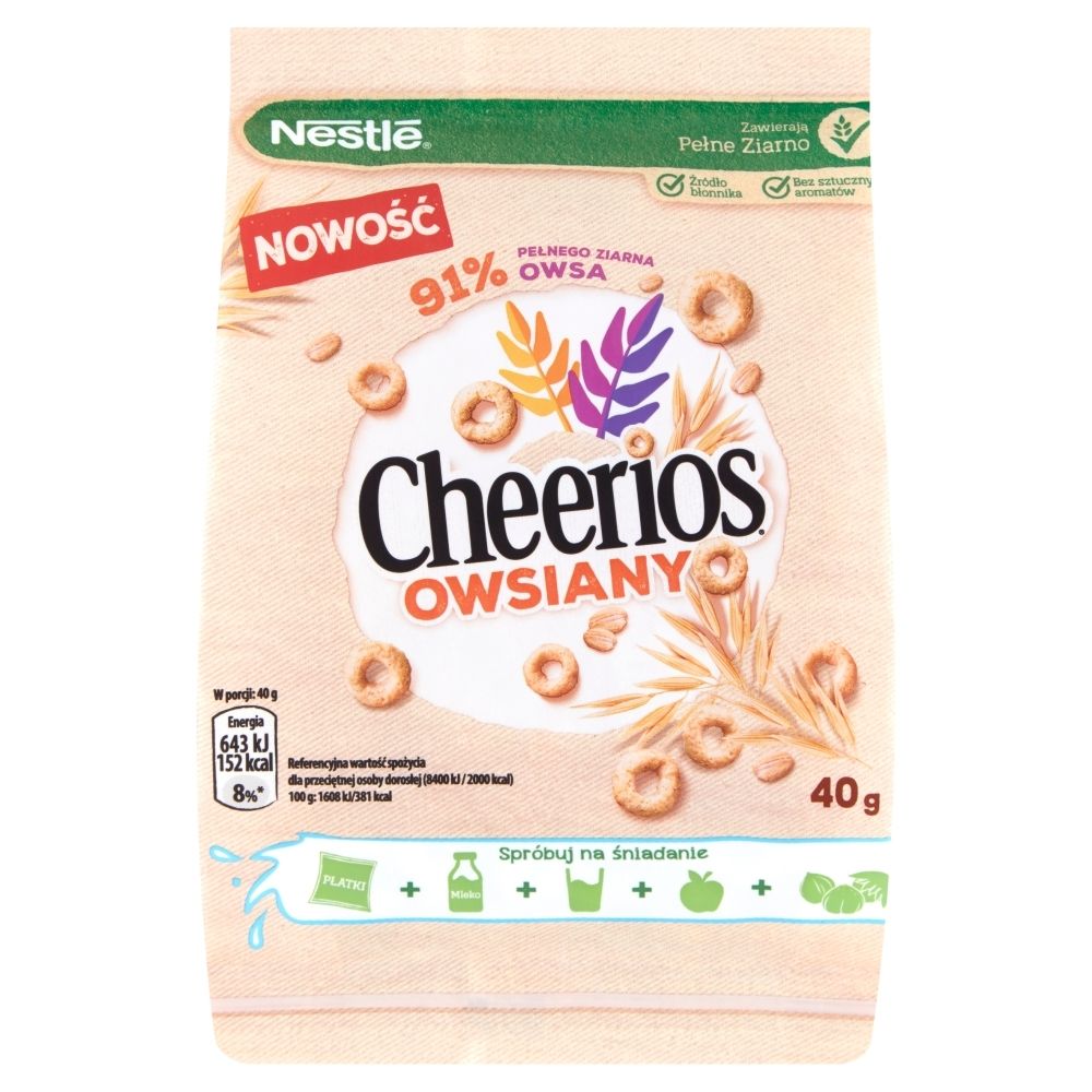 Nestlé Cheerios Owsiany Płatki śniadaniowe 40 g