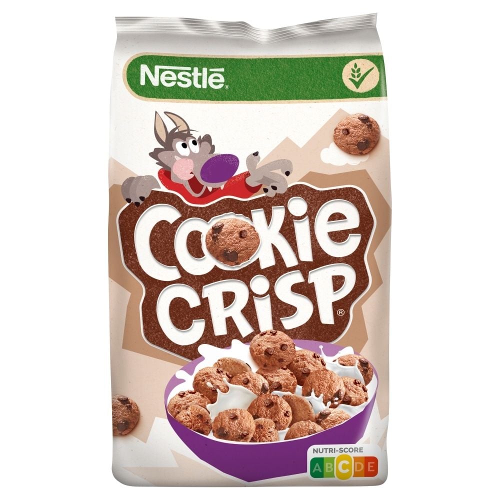 Nestlé Cookie Crisp Zbożowe płatki w kształcie ciasteczek o smaku czekoladowym 250 g