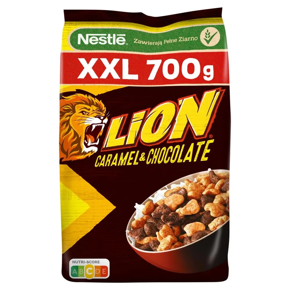 Nestlé Lion XXL Płatki śniadaniowe karmel i czekolada 700 g
