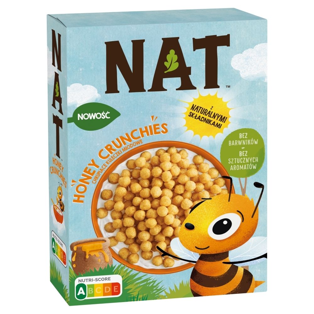 Nestlé NAT Honey Crunchies Zbożowe kuleczki z miodem 300 g