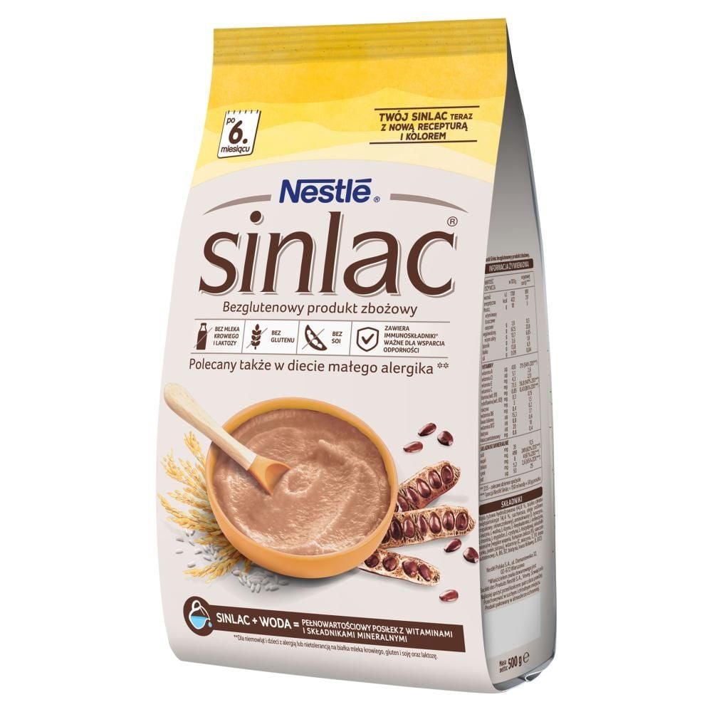 Nestlé Sinlac Bezglutenowy produkt zbożowy po 6. miesiącu 500 g