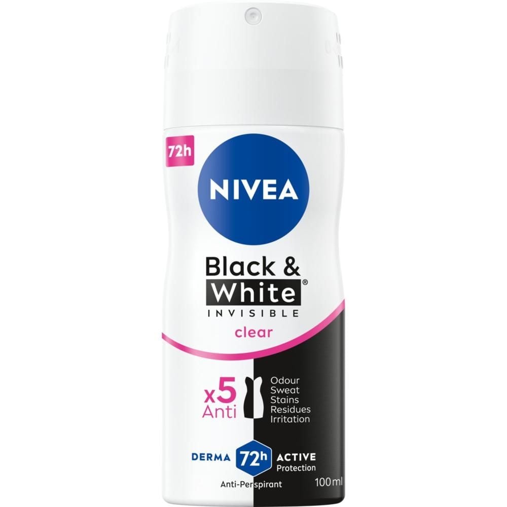 Nivea Black&White Invisible Clear Antyperspirant Spray 100ml