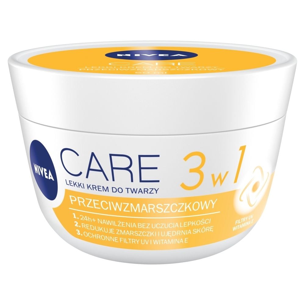 NIVEA Care 3w1 Lekki krem do twarzy przeciwzmarszczkowy 50 ml