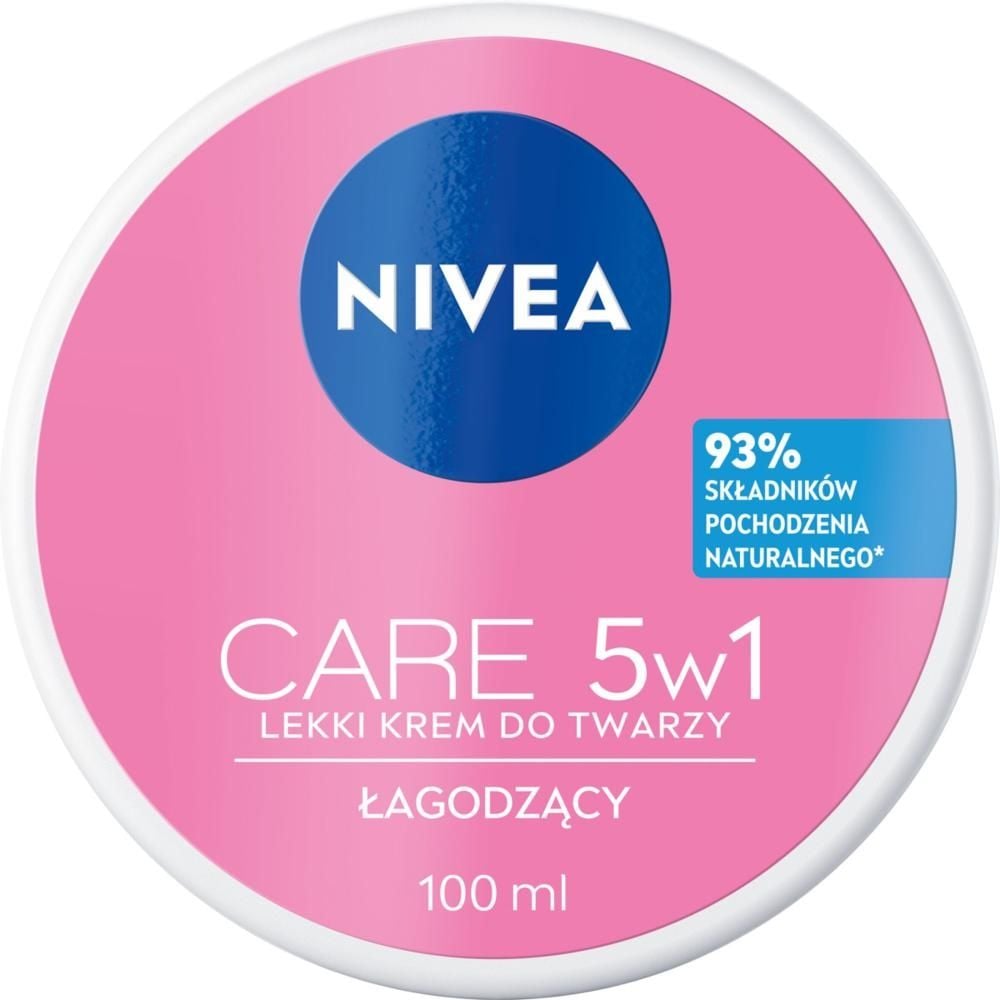 Nivea Care 5w1 Łagodzący Lekki krem do twarzy dla cery suchej i wrażliwej 100 ml