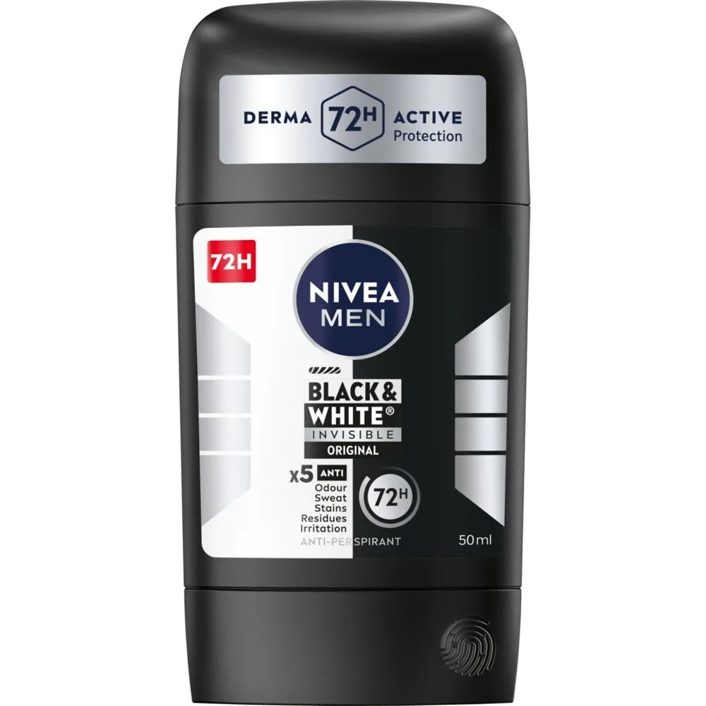 Nivea MEN Black & White Invisible Original Antyperspirant w sztyfcie 50 ml