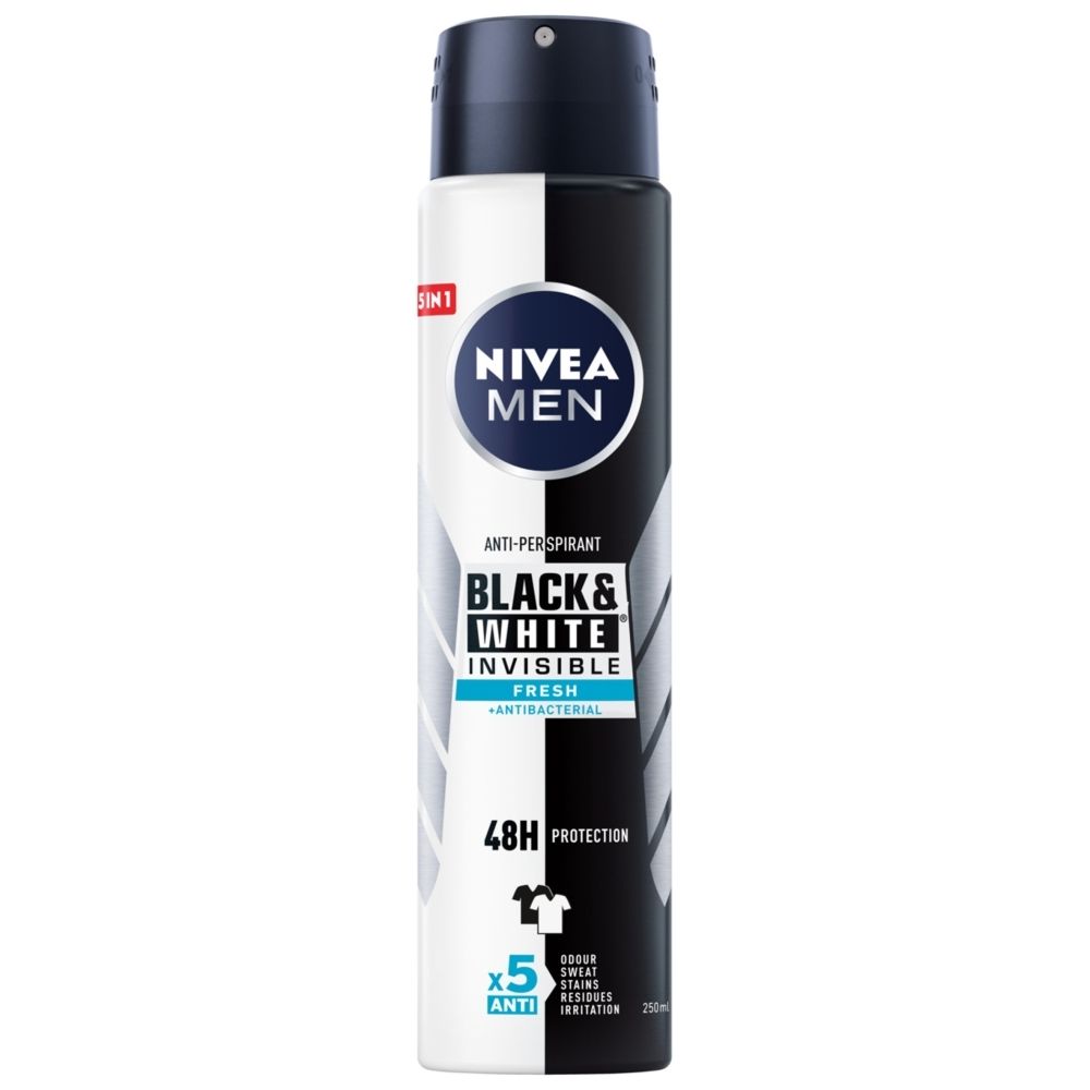 Фото - Дезодорант Nivea MEN Black&White Invisible Fresh Antyperspirant Spray 250 ml 