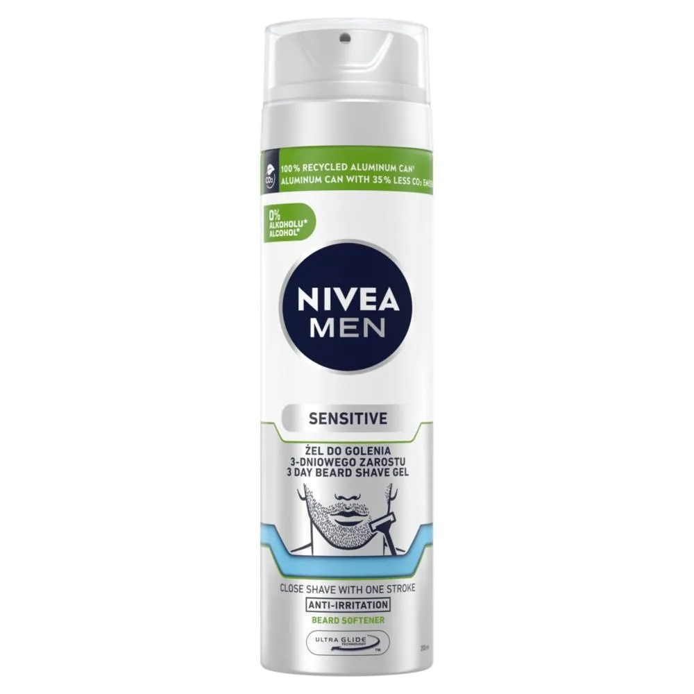 Nivea MEN Sensitive ŻEL DO Golenia 3-Dniowego Zarostu 200 ml