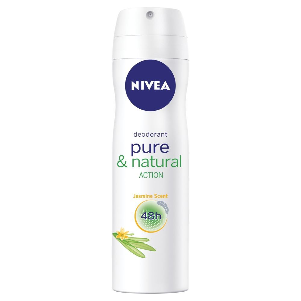 NIVEA Pure and Natural Action Jasmine Scent 48 h Dezodorant w aerozolu dla kobiet 150 ml