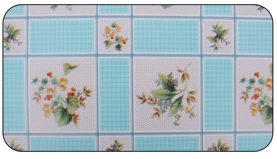 Obrus foliowy VERONI Obrus foliowy 90 x 130 cm Niebiesko-beżowy (ze wzorem) 11173