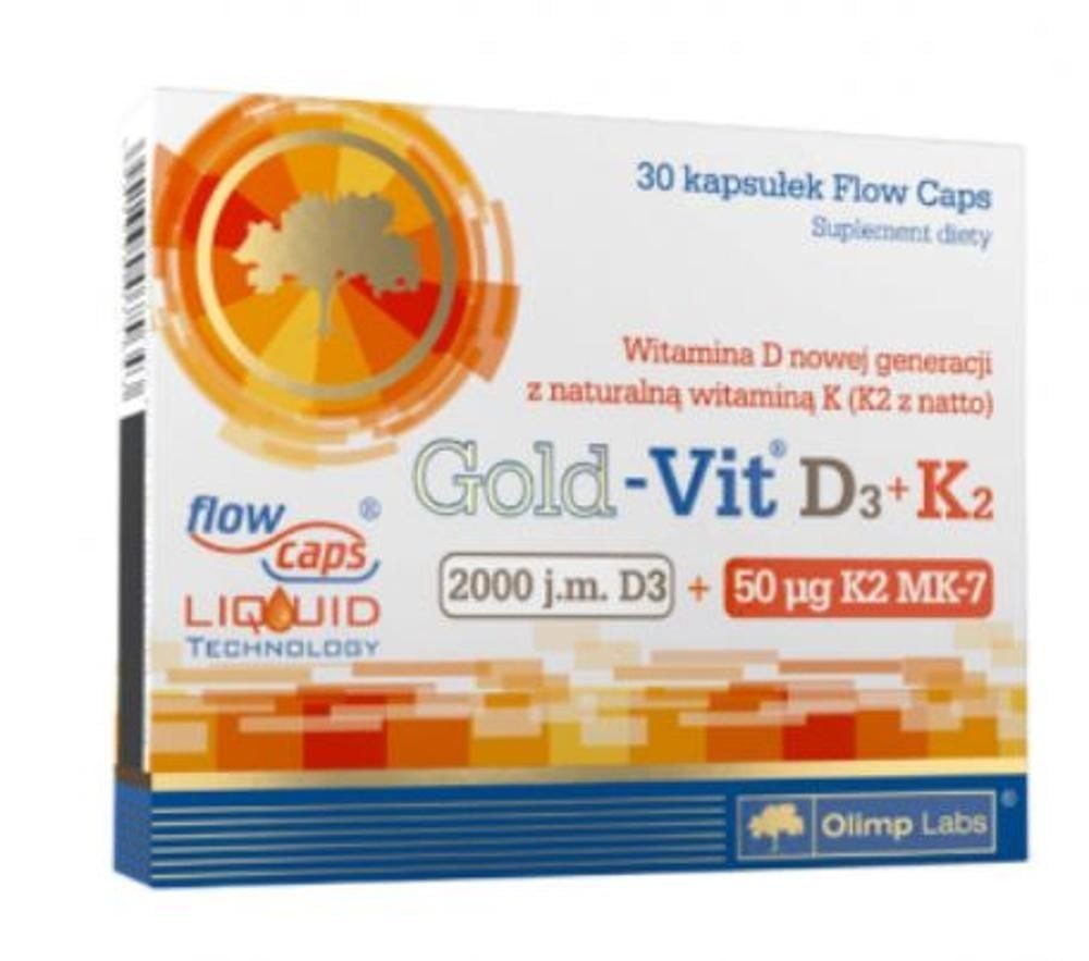 Olimp Gold-Vit D3 2000 j.m. + K2, 30 kaps