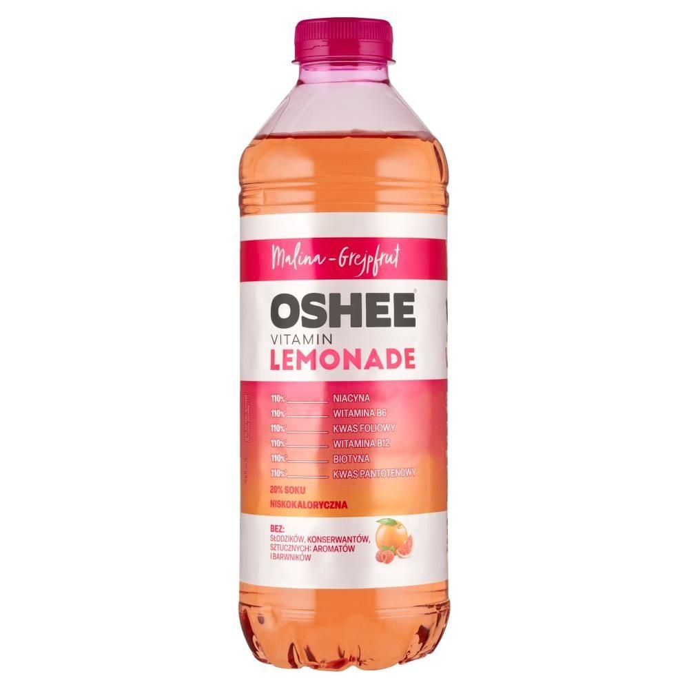 Oshee Vitamin Lemonade Napój niegazowany malina-grejpfrut 1,1 l