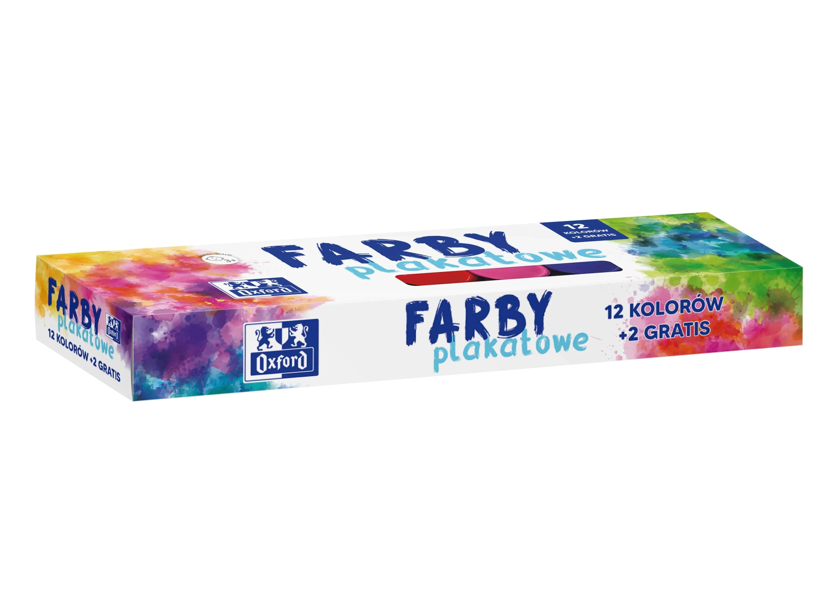 Oxford Farby plakatowe 12 szt. + 2 gratis 20ml