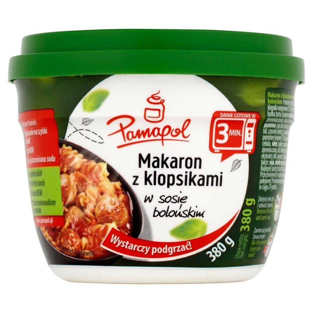 Pamapol Makaron z klopsikami w sosie bolońskim 380 g