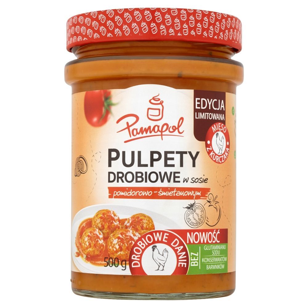 Pamapol Pulpety drobiowe w sosie pomidorowo-śmietanowym 500 g