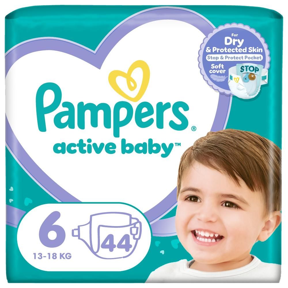 Pampers Active Baby, rozmiar 6, 44 pieluszek, 13kg-18kg