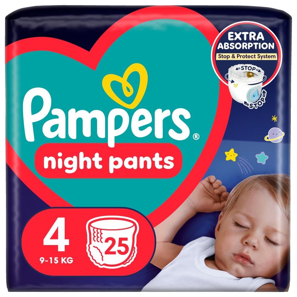 Pampers Night Pants Pieluchomajtki rozmiar 4, 25 pieluszek, 9kg-15kg