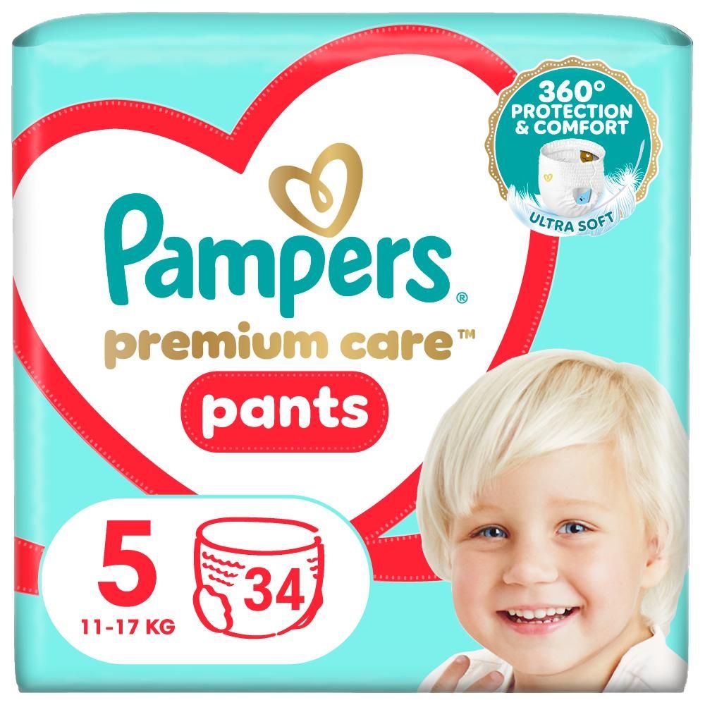 Pampers Premium Care Pieluchomajtki, rozmiar 5, 34 pieluszek, 11kg-17kg