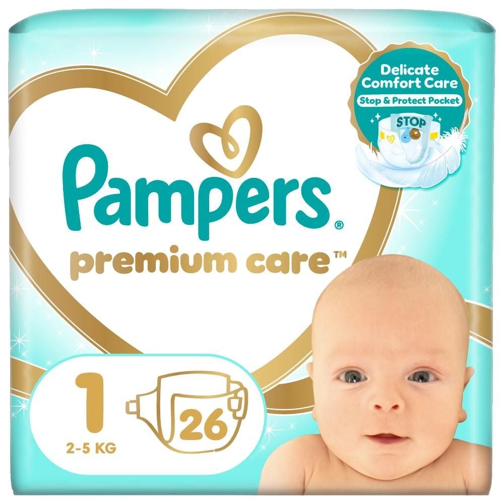 Pampers Premium Care rozmiar 1, 26 pieluszki, 2kg-5kg