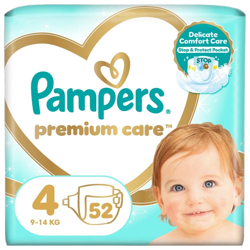 Pampers Premium Care rozmiar 4, 52 pieluszki, 9kg-14kg