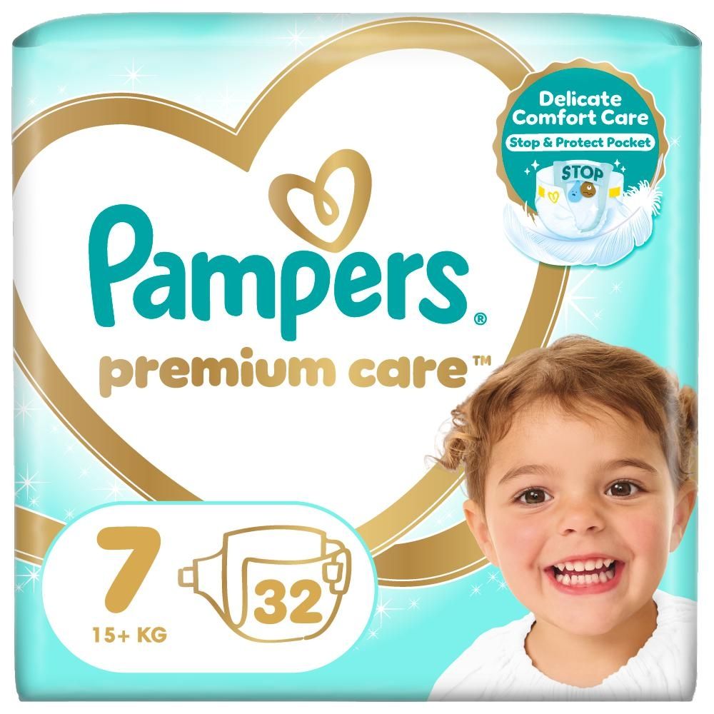 Pampers Premium Care rozmiar 7, 32 pieluszki, 15kg+